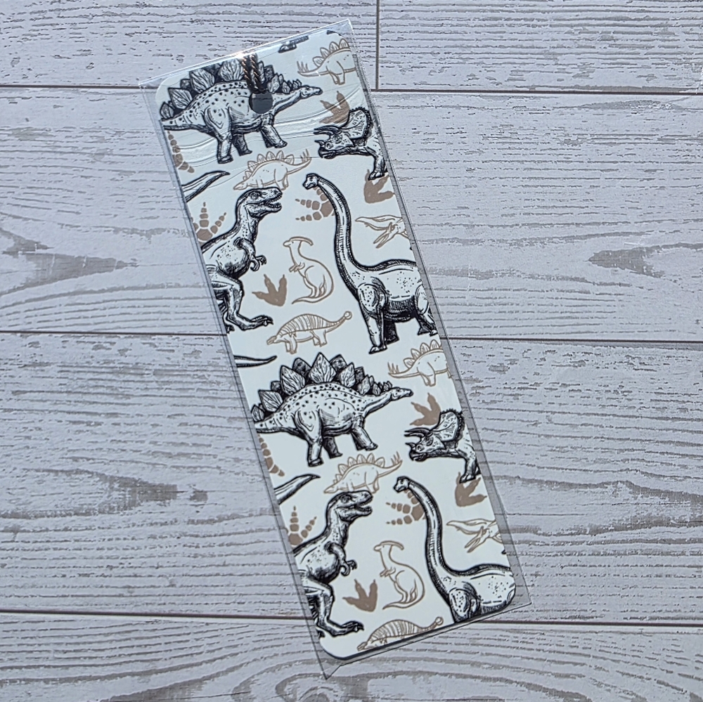 🦖 Dinosaur Print Metal Bookmark – Fun Gift for Readers &